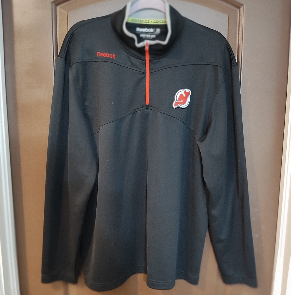Reebok New Jersey Devils Black Zip Pullover XL